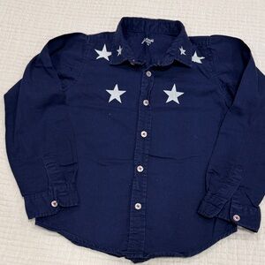 Joules Navy Kids Shirt with Silver Stars